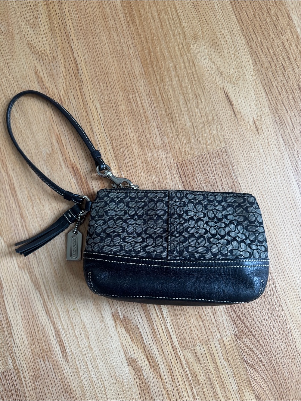 Coach Black Canvas Wristlet